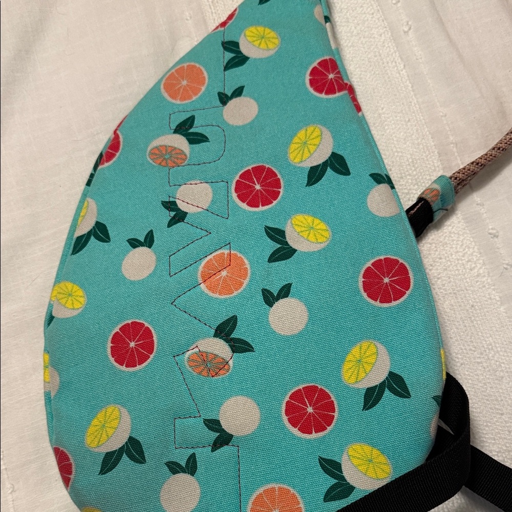 KAVU Teal Sling Bag with Colorful Fruit Design - Picture 3 of 4